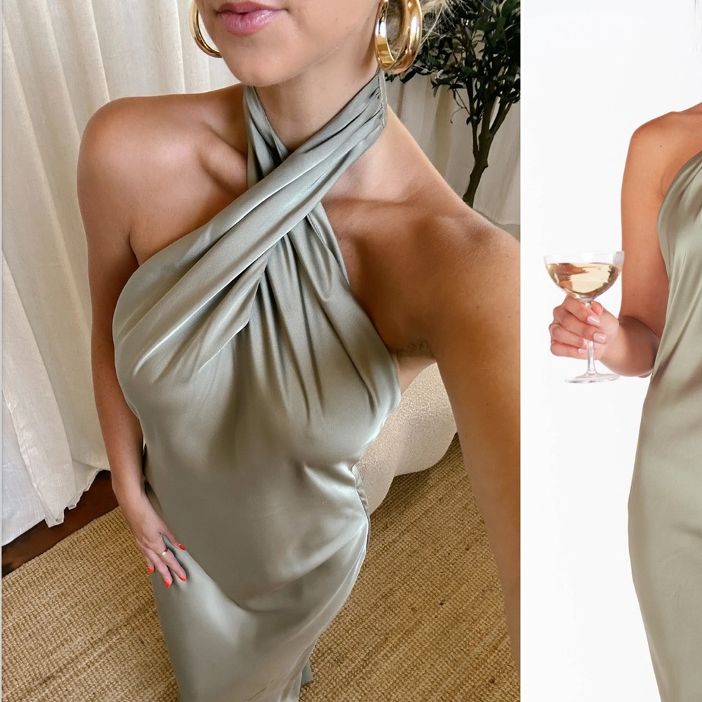 Show Me Your MUMU Jasmine Halter Maxi Dress size XS - Picture 2 of 7